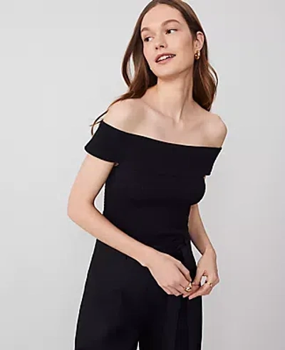ANN TAYLOR SMOCKED OFF-THE-SHOULDER TOP