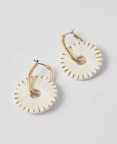 ANN TAYLOR STRAW WRAPPED CIRCLE DROP EARRINGS