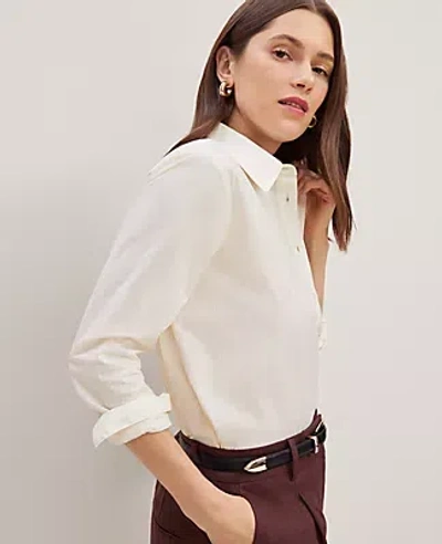 ANN TAYLOR STRIPED RELAXED PERFECT SHIRT