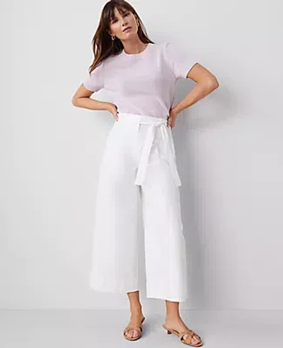 ANN TAYLOR THE PETITE BELTED CROPPED PALAZZO PANT
