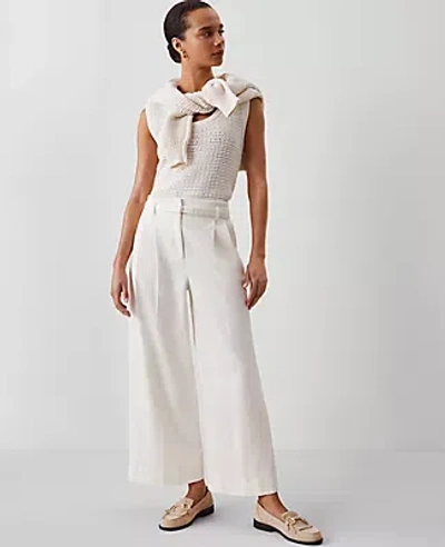 ANN TAYLOR WEEKEND COLLECTION BELTED WIDE-LEG ANKLE PANT