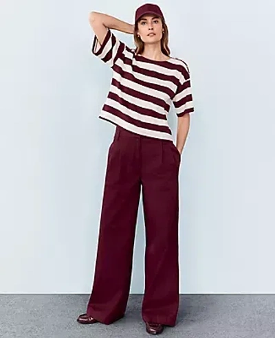 ANN TAYLOR WEEKEND COLLECTION TOPSTITCHED WIDE-LEG PANT