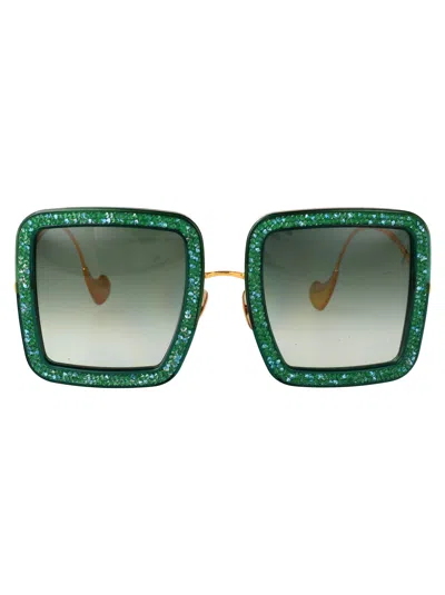 ANNA-KARIN KARLSSON ANNA KARIN KARLSSON GOLD EMERALD ACETATE SUNGLASSES