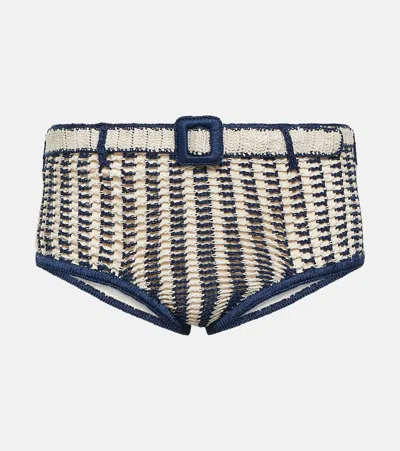 ANNA KOSTUROVA HIGH-RISE CROCHET COTTON BIKINI BOTTOMS