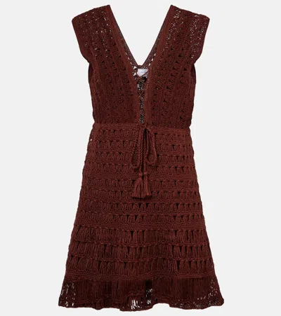 ANNA KOSTUROVA JENNIFER CROCHET COTTON MINIDRESS