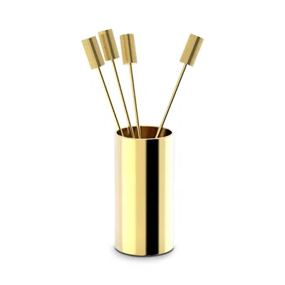 ANNA NEW YORK ANNA NEW YORK STRIATIONS COCKTAIL PICKS IN HOLDER, SET OF 4