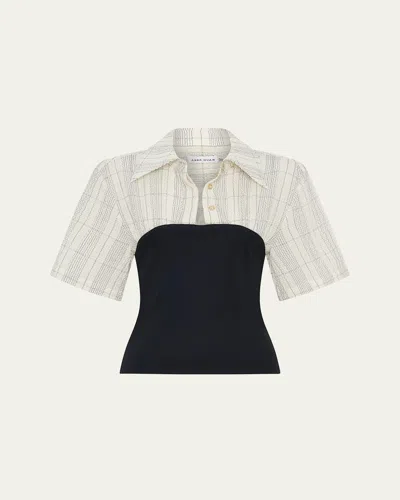 ANNA QUAN WREN SHORT-SLEEVE COMBO TOP