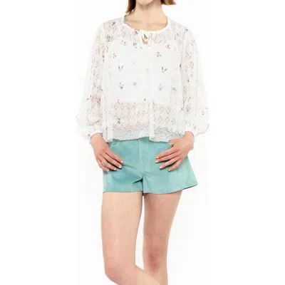 ANNA SUI ANNA SUI EMBROIDERED LACEY TRELLIS BLOUSE