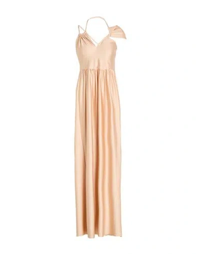 ANNARITA N ANNARITA N WOMAN MAXI DRESS SAND SIZE XS POLYESTER, ELASTANE