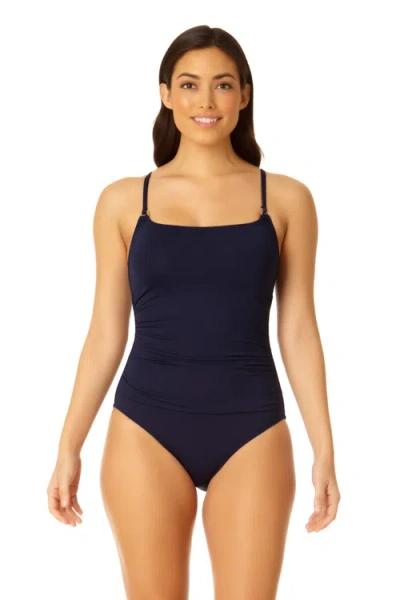 ANNE COLE SHIRRED LINGERIE MAILLOT ONE PIECE