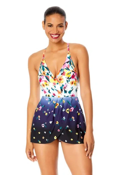 ANNE COLE SWIM DRESS WITH SKIRTED BOTTOM
