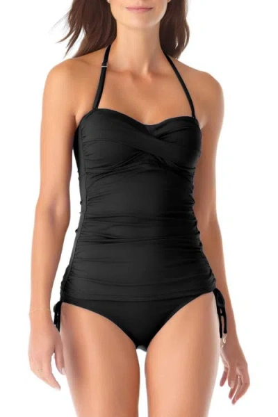 ANNE COLE TWIST FRONT BANDEAUKINI SWIM TOP
