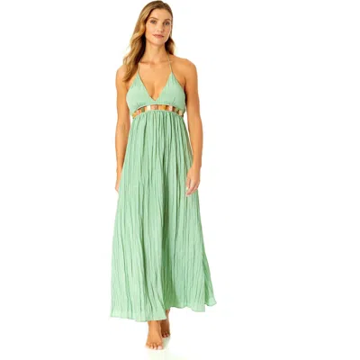 ANNE COLE V NECK JEWEL MAXI DRESS WITH SPAGHETTI STRAPS COVER UP
