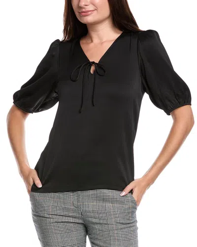 ANNE KLEIN ELBOW PUFF SLEEVE WITH TIE SOLID ITY W/