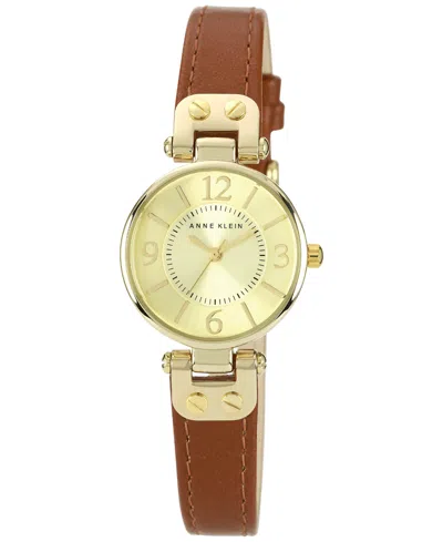ANNE KLEIN WOMEN'S BROWN LEATHER STRAP WATCH 10-9442CHHY