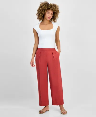 ANNE KLEIN WOMEN'S PULL-ON WIDE-LEG ANKLE PANTS