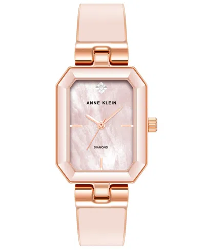 ANNE KLEIN WOMEN'S QUARTZ ENAMEL ALLOY BANGLE WATCH, 24MM X 37.5MM