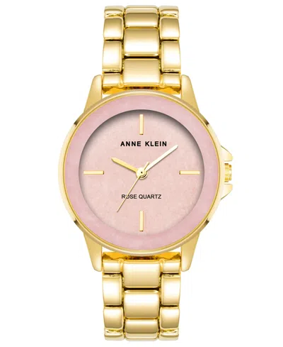ANNE KLEIN WOMEN'S QUARTZ GOLD-TONE ALLOY BRACELET WATCH, 30MM