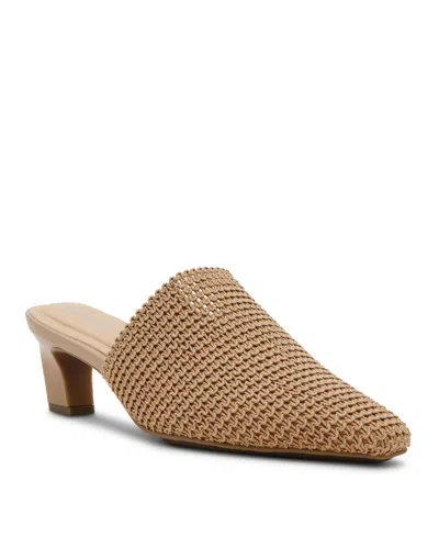 ANNE KLEIN WOMEN'S SIANNA KNIT BLOCK HEEL MULES