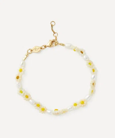 ANNI LU ANNI LU 18CT GOLD-PLATED DAISY FLOWER BEAD BRACELET