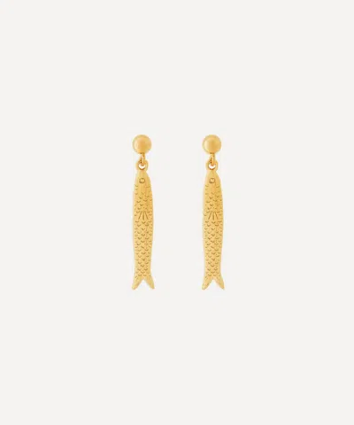 ANNI LU ANNI LU 18CT GOLD-PLATED HIPPIE FISH PENDANT DROP EARRINGS