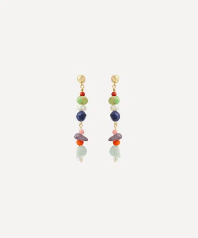 ANNI LU ANNI LU 18CT GOLD-PLATED ROCK MY WORLD DROP EARRINGS