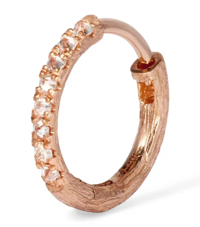 ANNOUSHKA ROSE GOLD DUSTY DIAMONDS HOOP EARRING