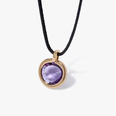 ANNOUSHKA SWEETIE AMETHYST PENDANT & SOFT LEATHER NECKLACE