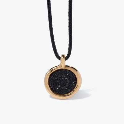 ANNOUSHKA SWEETIE DRUSY PENDANT & SOFT LEATHER NECKLACE