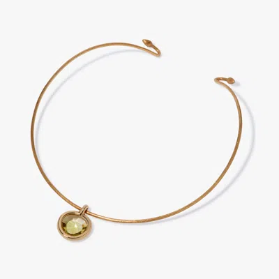 ANNOUSHKA SWEETIE OLIVE QUARTZ CHOKER NECKLACE