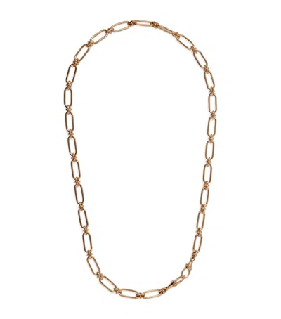 ANNOUSHKA YELLOW GOLD KNUCKLE BOLD LINK CHAIN NECKLACE