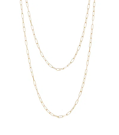 ANNOUSHKA YELLOW GOLD LONG MINI CABLE CHAIN NECKLACE