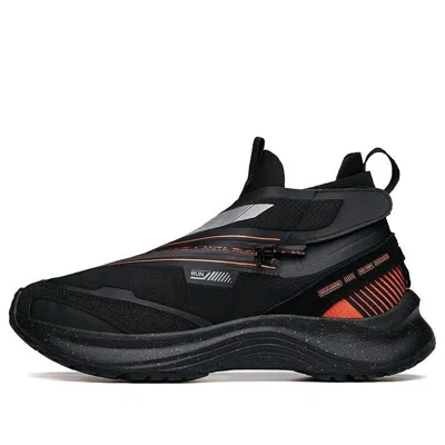 ANTA ANTA Running Series Sneakers Leather 'Black Orange Silver'