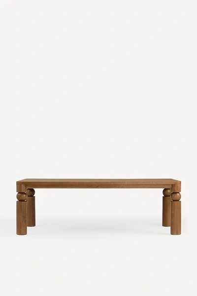 ANTHROPOLOGIE CAS RECTANGULAR TURNED WOOD DINING TABLE