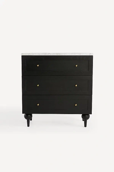 ANTHROPOLOGIE FERN MARBLE-TOP THREE-DRAWER DRESSER