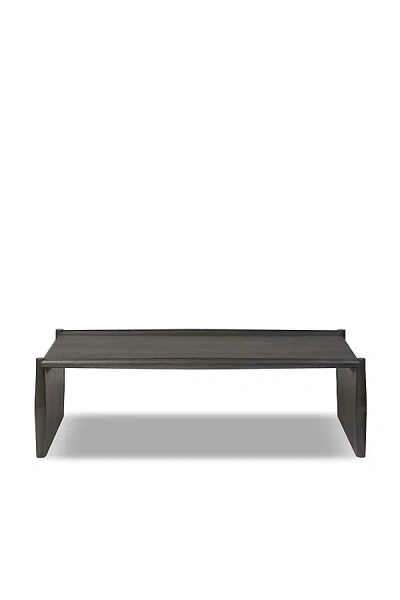 ANTHROPOLOGIE GLENVIEW RUSTIC OAK STREAMLINED COFFEE TABLE