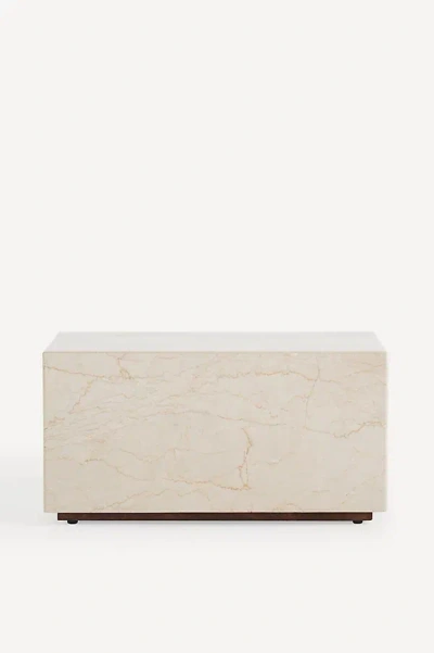 ANTHROPOLOGIE GRAYSON RECTANGULAR MARBLE SIDE TABLE