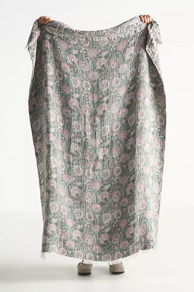 ANTHROPOLOGIE ISADORA COTTON WOVEN THROW BLANKET