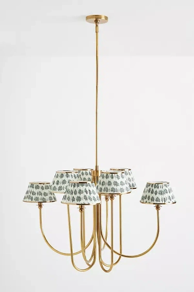 ANTHROPOLOGIE LEE SHADED BRASS CHANDELIER