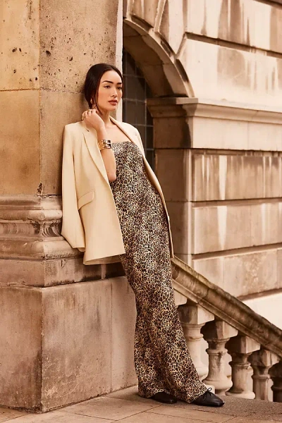 ANTHROPOLOGIE THE FLEUR STRAPLESS SATIN MAXI SLIP DRESS