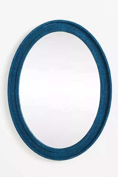 ANTHROPOLOGIE VALLEY RAFFIA OVAL WALL MIRROR