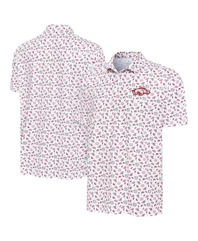 ANTIGUA MEN'S WHITE ARKANSAS RAZORBACKS INDEPENDENCE DAY POLO SHIRT