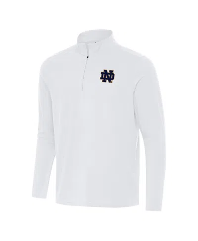 ANTIGUA MEN'S WHITE NOTRE DAME FIGHTING IRISH INTENT QUARTER-ZIP TOP