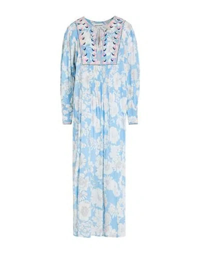 ANTIK BATIK ANTIK BATIK WOMAN MIDI DRESS SKY BLUE SIZE 6 COTTON
