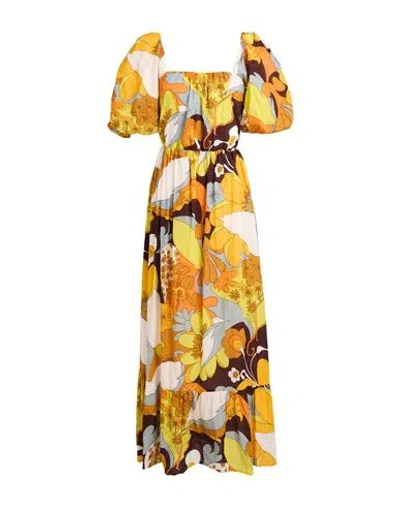 ANTIK BATIK ANTIK BATIK WOMAN MIDI DRESS YELLOW SIZE 10 COTTON