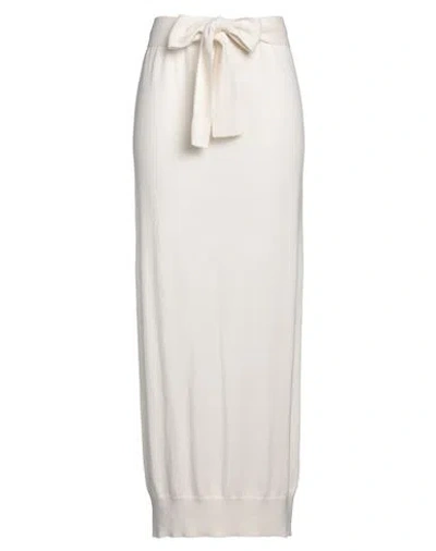 ANTONELLI ANTONELLI WOMAN MAXI SKIRT IVORY SIZE M WOOL, SILK, CASHMERE