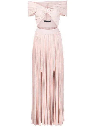 ANTONINO VALENTI PLISSÉ-EFFECT KNIT CUT-OUT DRESS