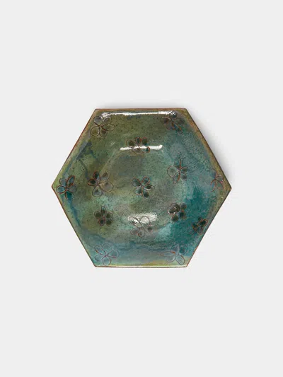 ANUT DAISY HAND-PAINTED CERAMIC SALAD / DESSERT PLATES - 8IN/20CM (SET OF 4)