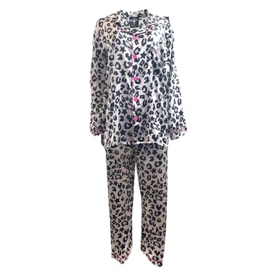 ANY OLD IRON WOMEN'S WHITE SLEEPING ROCK STAR SATIN PAJAMAS