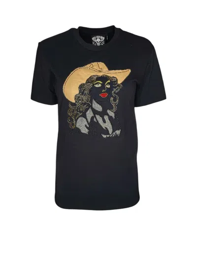 ANY OLD IRON WOMEN'S GOLD / BLACK / SILVER METALLIC BEY GIRL BEADED T-SHIRT